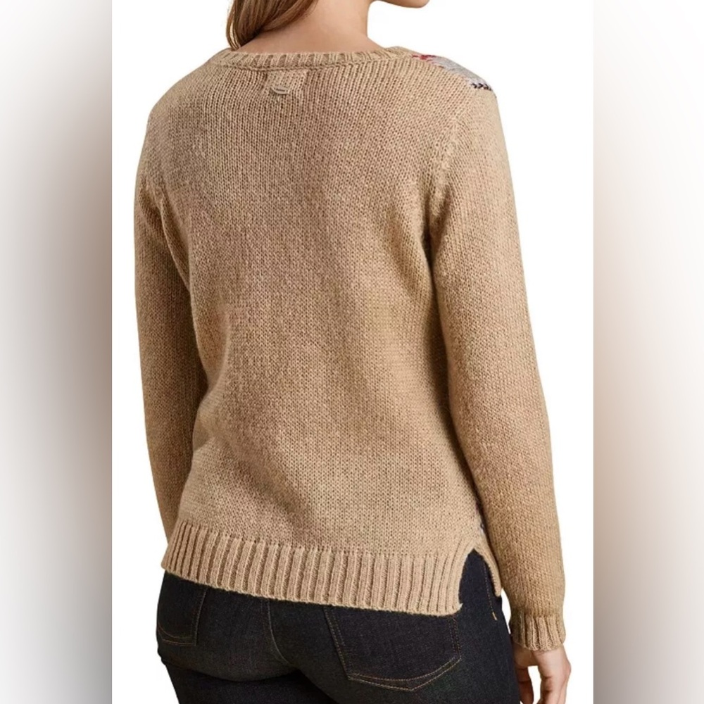 Barbour Knit Sweater Morlich Tan Beige Plaid With Mohair Wool Blend - Picture 5 of 10